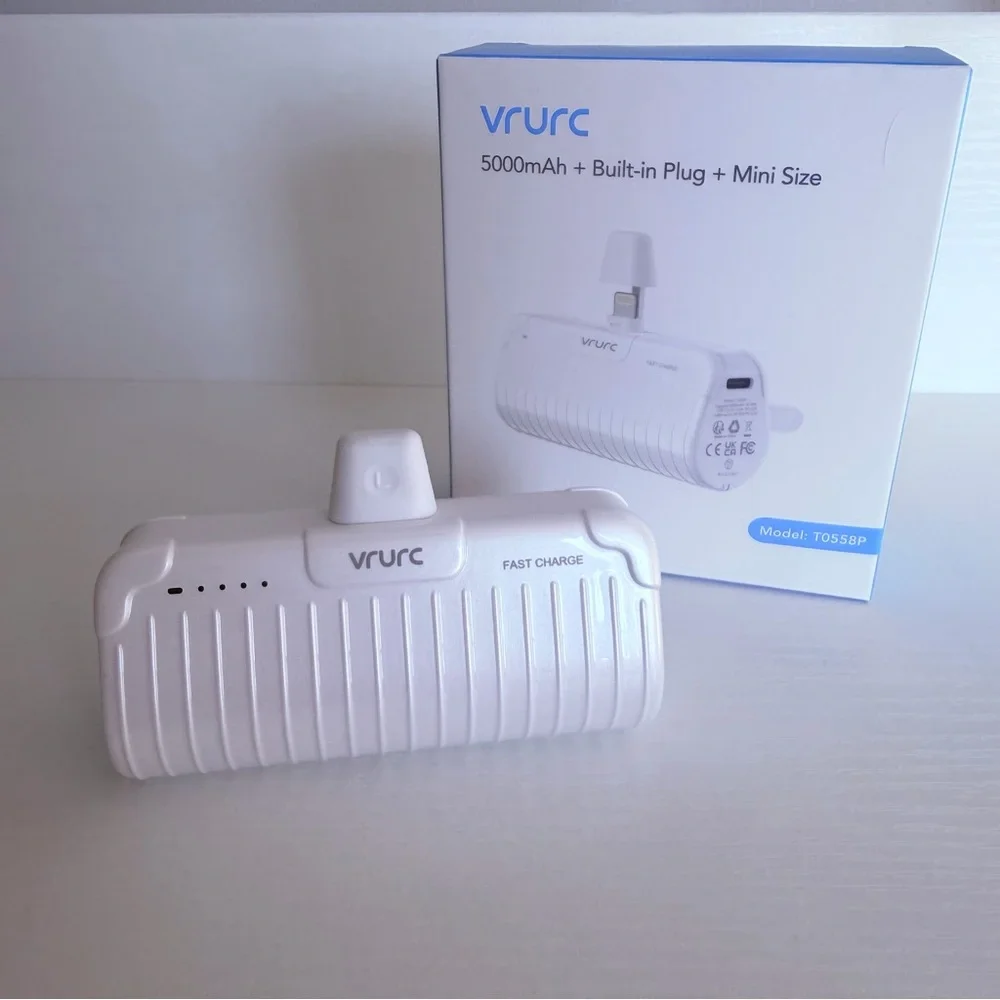 White Portable Phone Charger w/ Kickstand & Pink Fan Bundle